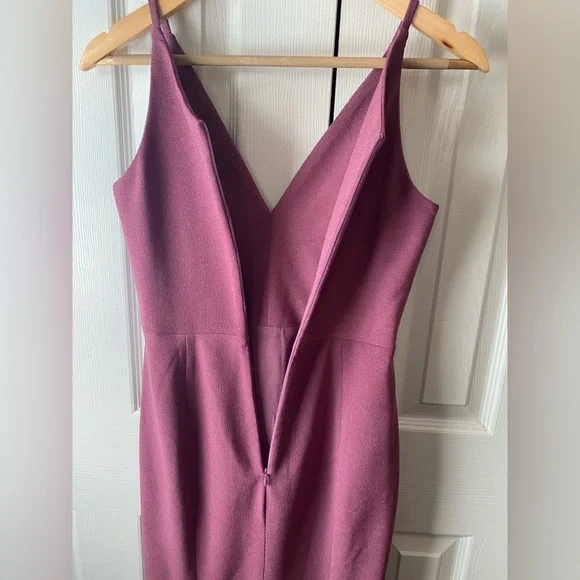 DRESS THE POPULATION Isabelle Orchid Purple Crepe Mermaid Midi Dress XS - Picture 8 of 12